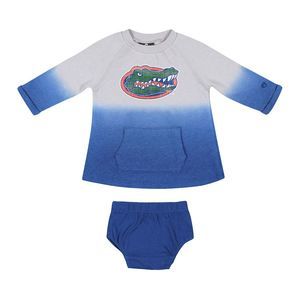Florida Gators Colosseum Infant Girls Gray Blue Ombre Dress Bloomers Set 6-12 MO